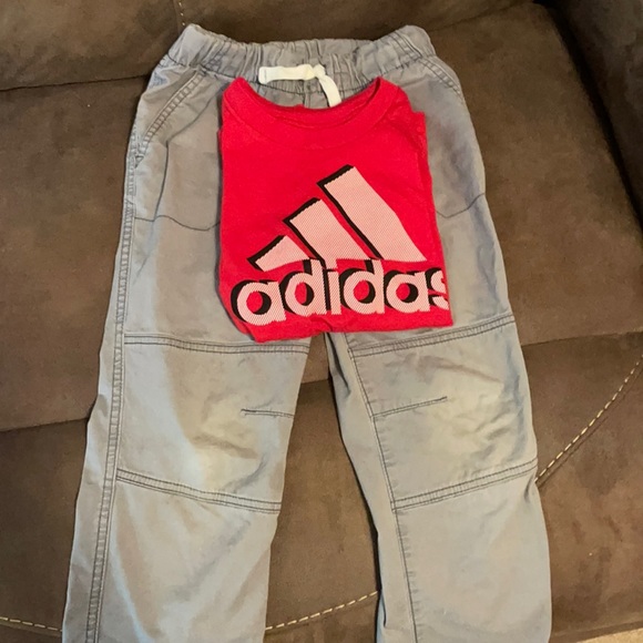 Cat & Jack Other - Cat &Jack 4/5 boys pants and Adidas size 5 t-shirt